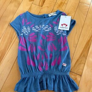 APPAMAN kids toddler t-shirt tee ruffle top blue purple size 3T NWT